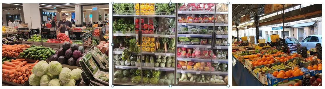 Friss zöldségek a piacon, a főzelék alapjai