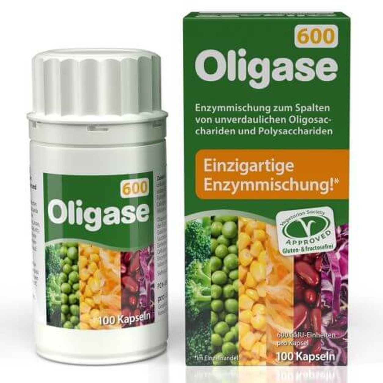 Oligase 600 alfa-galaktozidáz enzim, 100 kapszula